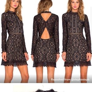 For Love and Lemons amazing black lace lined dress